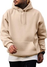 Mens Casual Cotton Hooded Collar Drawstring Hoodies Pullover Sweatshirts