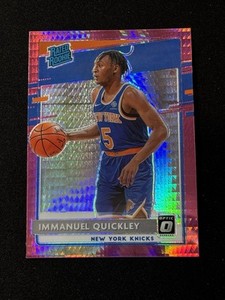 Immanuel Quickley 2020-21 Panini Optic #175 Hyper Pink Prizm NBA Rookie Insert