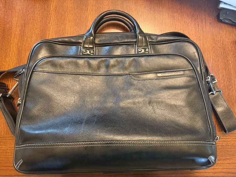 Johnson and Murphy Black Leather Briefcase