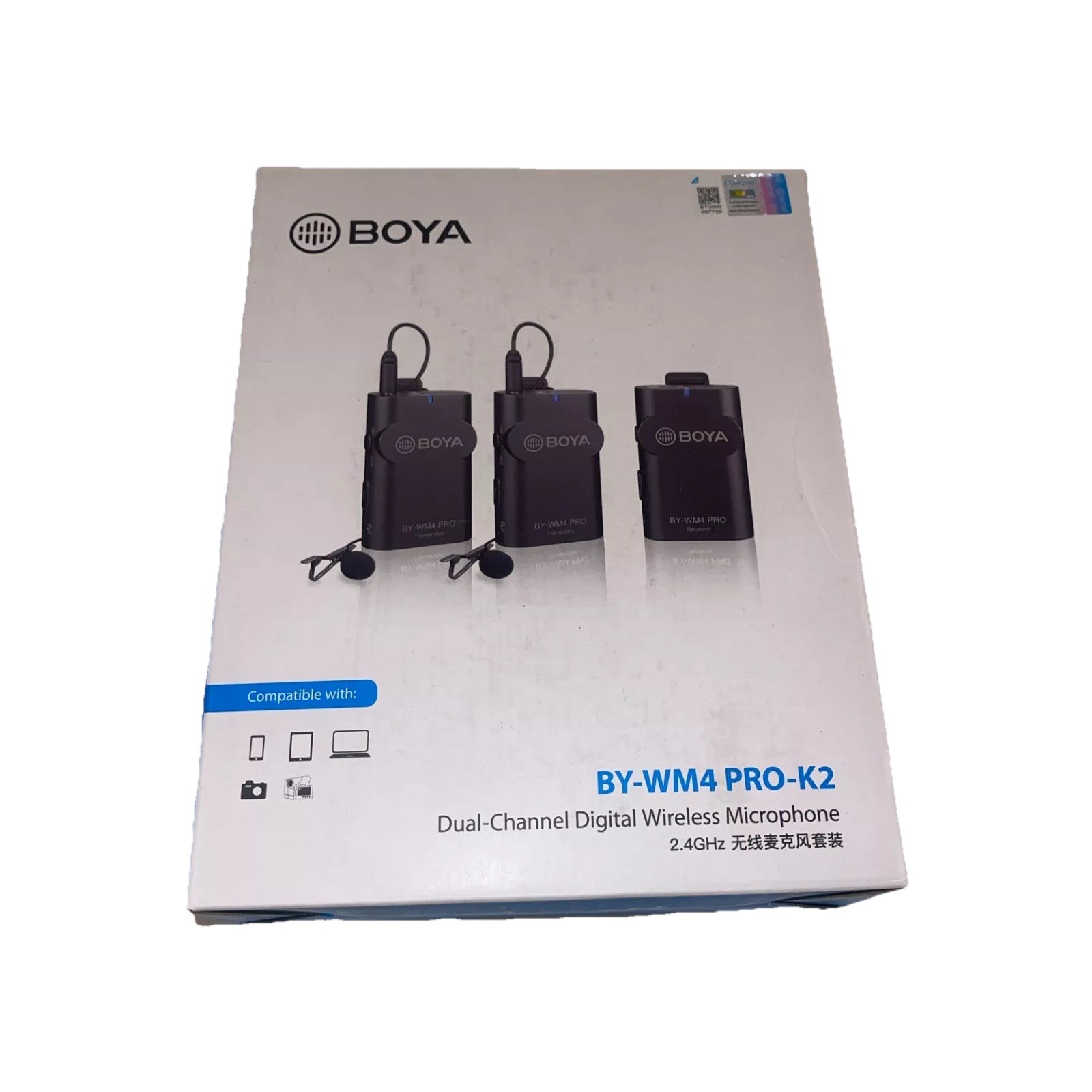 BOYA BY-WM4 Pro K2 Dual Wireless Lavalier Clip-On Microphone Kit - DSLR / Phone