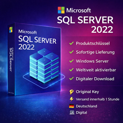 Microsoft SQL Server 2022 Key | Sofort Versand | Digital | 1 Device | Deutsch