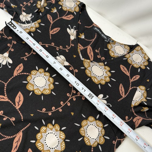 Gudrun Sjoden Dress Sz Small Floral Organic Cotton Blend Jersey Knit Lagenlook - Picture 6 of 9