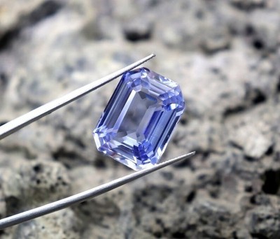 10+ Cts Natural Blue Sapphire Flawless Emerald Cut Certified Gemstone
