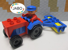 ( T7/12 ) Lego Duplo Traktor mit Egge und Bauer Bauernhof Bauernhof