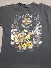 Y2K Harley Davidson Fire Taz Graphic Looney Tunes Youth M