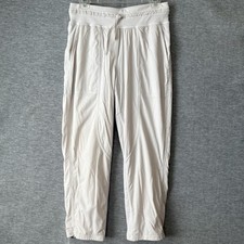 Lululemon Dance Studio Mid-Rise Lined Cropped Pants 6 White Opal Cinchable Hem