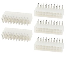 uxcell 5 Pcs 3mm Pitch 20 Pin 90 Degree Car Auto PC White Color, Silver Tone