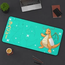 Dragonite Pokemon Japanese Desk Mat Mouse Pad, Long Desk Mats, Anime Game