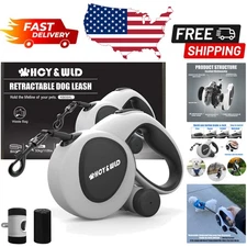 3-in-1 Retractable Dog Leash for Dogs Up to 110 lbs - Tangle-Free & Reflective