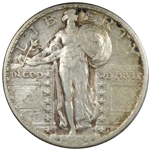 1924-S Standing Liberty Quarter VF VERY DETAILS Cleaned A2978