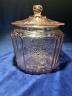 Pink Depression Glass Floral Cookie Jar
