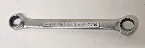 Excellent Vintage Craftsman USA 3/8" x 7/16'' 12 Pt. Double Box End Wrench -V-  - Picture 2 of 8