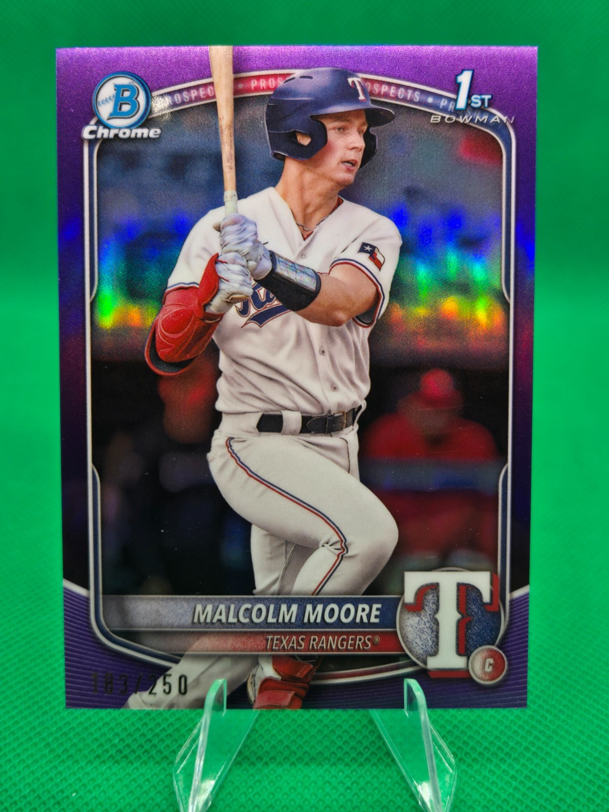 2025 Bowman Chrome Malcolm Moore 1st Bowman Purple Refractor /250 #BCP-129