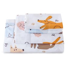 Full Sheet Set Kids,4 Pieces Breathable Soft Microfiber Bedsheets for Child B...