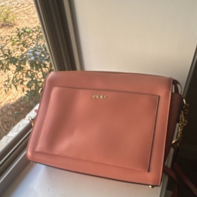 DKNY Pink Shoulder Bag Gold Hardware Logo Bag Charm Adjustable Strap Designer