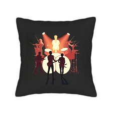 Set of 2 Throw Pillow Covers 18x18 - Vibrant Music -Themed Design with Colorful