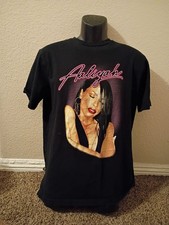 AALIYAH Share My World Tour 1997 MENS BLACK T-SHIRT - Size MEDIUM - R B Singer