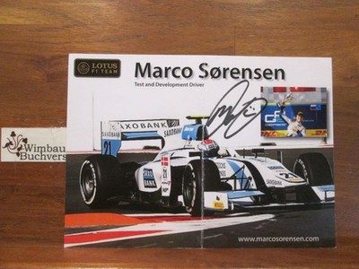 Original Autogramm Marco Sørensen (*1990) dän. Automobilrennfahrer /// Autogramm