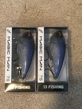 Lot of 2 - 13 Fishing Magic Man 75 Single Pitch Lipless Crankbait Lunar Shad