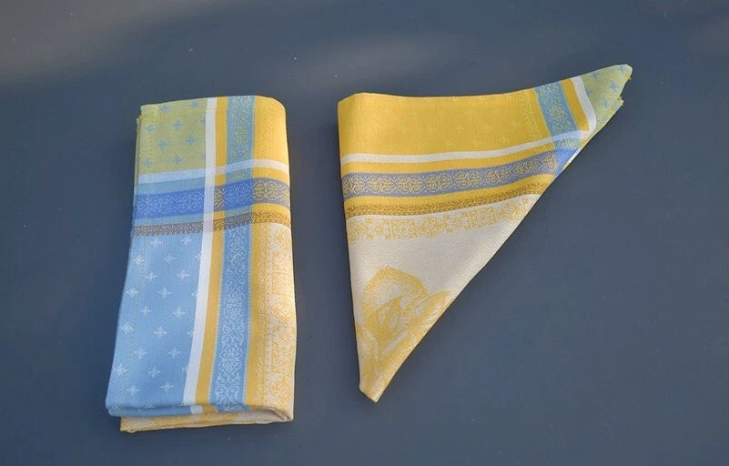 Salvietta Jacquard Cotone 50x50 CM Giallo Con Zitronenmotiv Di Francia - Immagine 4 di 4