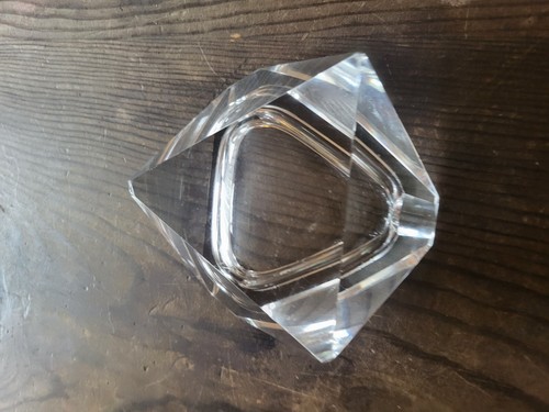 Vintage Crystal Faceted Ashtray Geometric MCM Likely CZECH READ - Picture 8 of 8