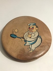HAMBURGER PRESS Burger Press MADE IN JAPAN ABOUT 6" ACROSS WOOD