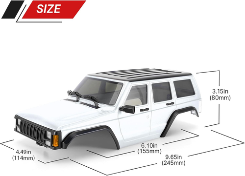 6.10In 133G Wheelbase ABS Hardtop Cherokee Body for TRX4M Bronco Defender Chassi - Picture 4 of 9