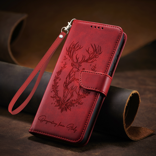 Strap Leather Elk Deer Wallet Cover Case for Xiaomi Redmi A5 14C Note 14 13 12 - Picture 12 of 13