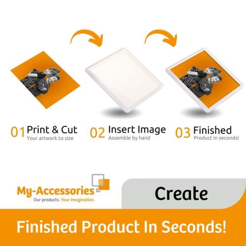 Blank Acrylic Photo Coaster 90 x 90mm N1 Insert Size - Personalise Gifts & Promo - Picture 3 of 6
