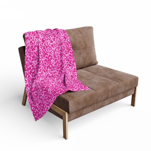 Leopard Print Arctic Fleece Blanket Pink - Picture 5 of 13