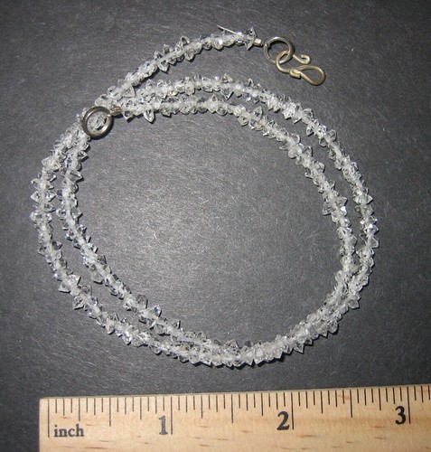 17" NATURAL GEM HERKIMER DIAMOND QUARTZ CRYSTAL NECKLACE FROM PAKISTAN 37cts *2 - Picture 5 of 9