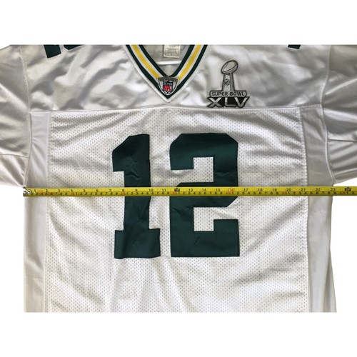 Reebok White Jersey Mens Size 50 Green Bay Packers Aaron Rodgers #12 Super Bowl - Picture 9 of 14