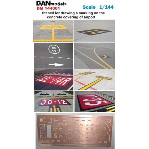 DAN Models 144001 For Scale Kit 1:144 Photo Etched Stencil for Airport Markings - Picture 3 of 8