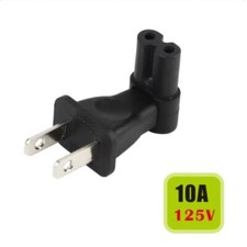 USA 2 Pin Male to IEC 320 C7 Right Angle AC Adapter,Nema 1-15P Male to C7 Angle