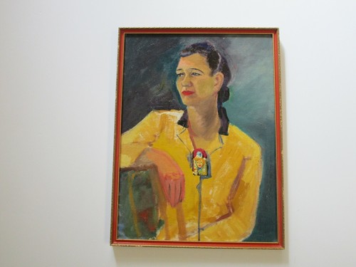 Antique Portrait Painting Woman Pretty Female Model Mid Century Impressionism