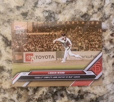 LOGAN WEBB 2024 Topps NOW Gold Bonus #26 Complete Game Shutout PR:700 Mint