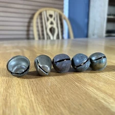 Antique Sleigh Bells Lot of Five Christmas Bells Etched Assorted Vintage Farm