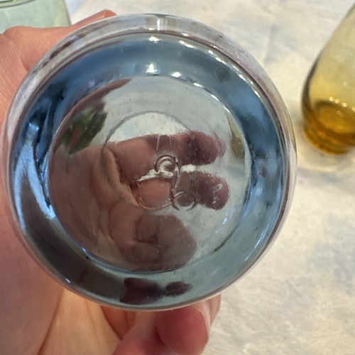 Set Of 4 MCM Libbey Colored Stemless Wine Glasses - Picture 5 of 5