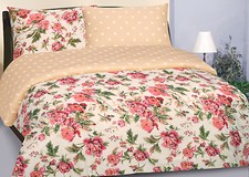 Image of 100% Cotton Sateen 210TC Vintage floral Reversible Design Duvet Cover Set Pillow