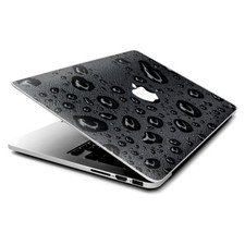 Skin Decals Wrap for MacBook Pro Retina 13" - Rain Drops on Black Metal