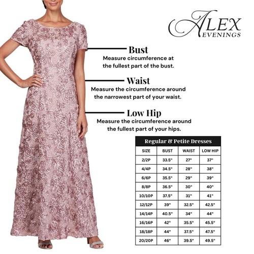 Alex Evenings Women's Long Column Dress with Sweetheart Illusion Neckline Nav... - Picture 3 of 3