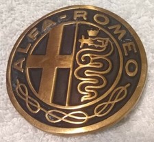 vintage 1970s Solid Brass Alfa Romeo Belt Buckle ub