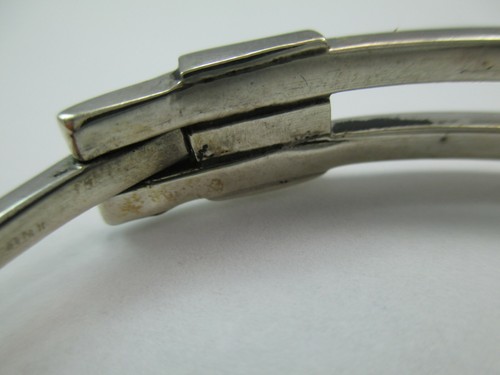 Brazalete Brazalete Bisagras Vintage Plata de Ley MÉXICO 7.25" 22 gramos 925 065D - Imagen 6 de 9