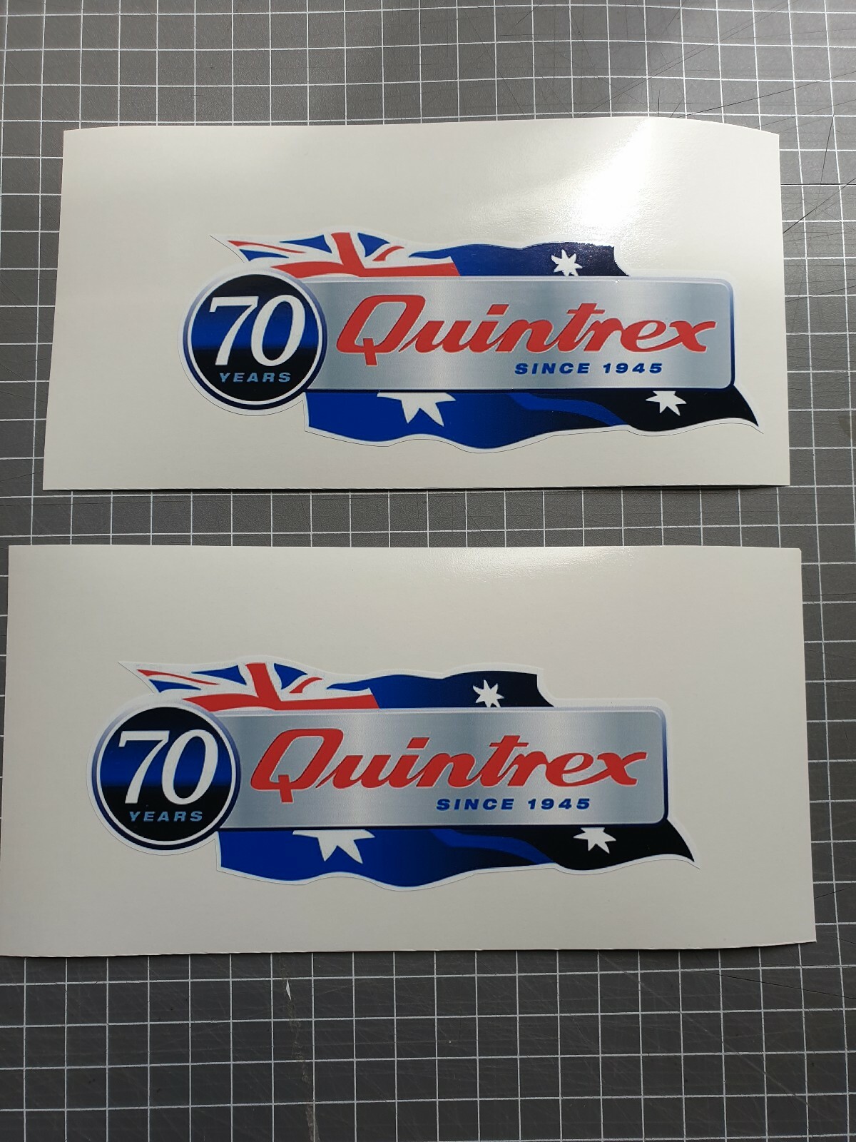 Quintrex 15cm Fishing Boat fishing 70 years anniversary Sticker Decal 2