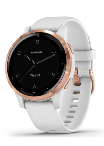 Garmin Vivoactive 4S GPS Smartwatch White/Rose Gold 40MM (Certified Repaired)