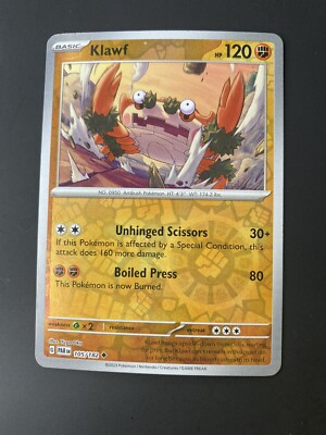 2022 pokémon nintendo creatures game freak Klawf pokémon card | eBay
