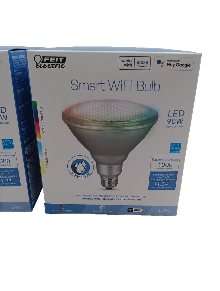Feit Electric Smart WiFi 90-Watt EQ LED Par38 Color (e-26) Dimmable Light Bulb - Image 2 of 4