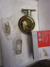 1 New Deadbolt Shield Security One Sided Interior ~ 913786 Polished Brass