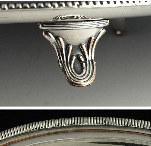 Antique English Old Sheffield Fused Silver Plate Oval Gadrooned Salver Tray - Picture 4 of 7