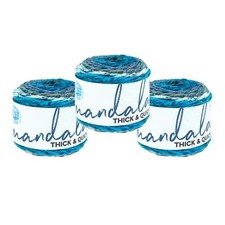  3 Pack Lion Brand Yarn 528-200BN Mandala Thick  Quick Bulky Yarn, Labyrinth